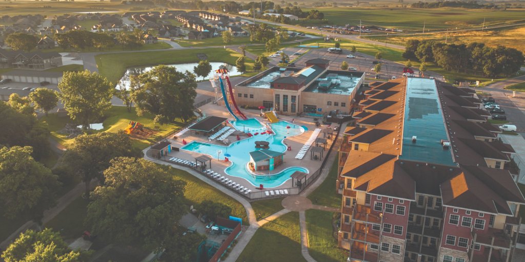 Why Business Retreats in Okoboji are the ultimate event experience 4 A swimming pool and a water slide in Okoboji, Iowa