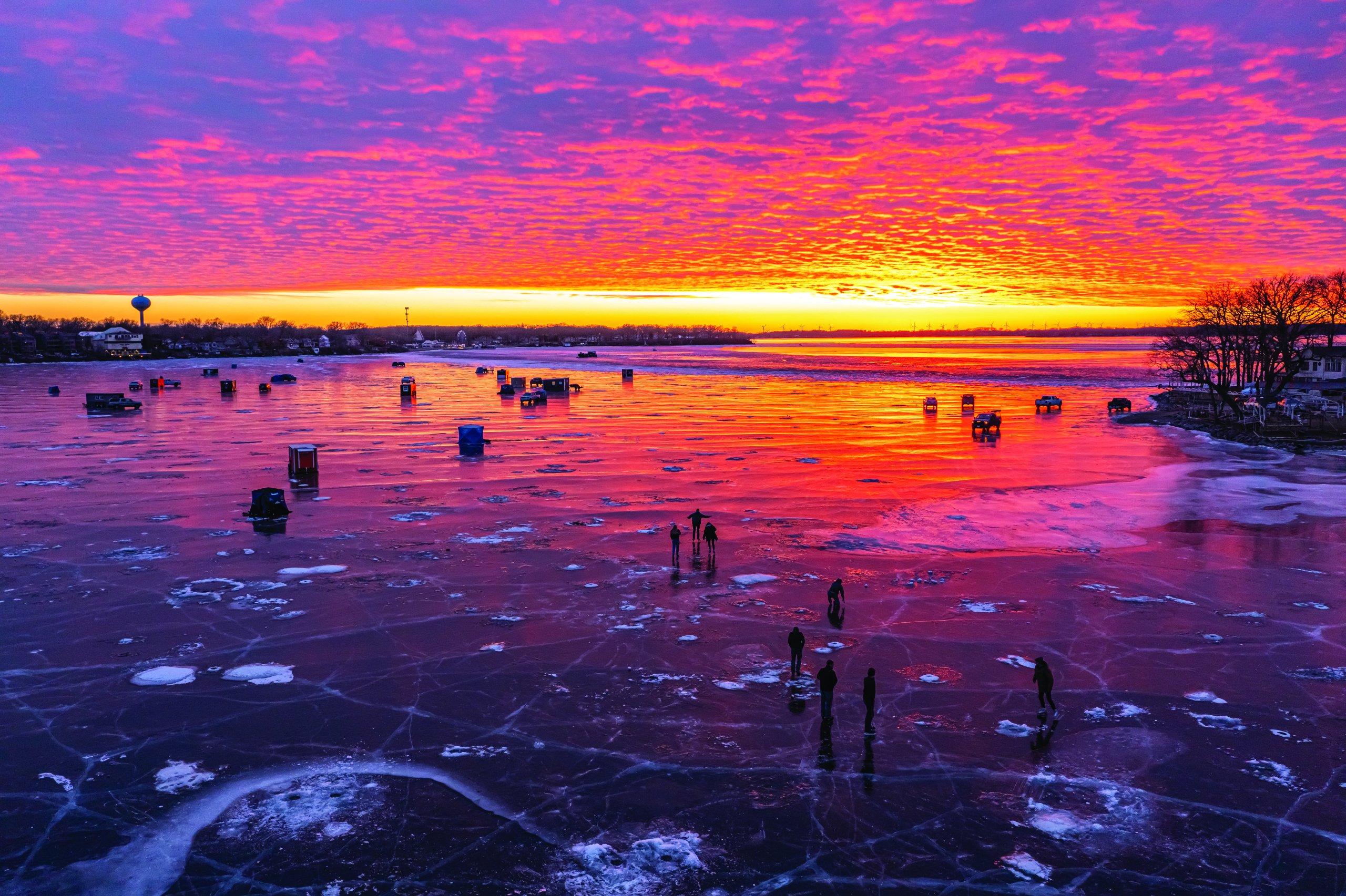 Sunset over ice