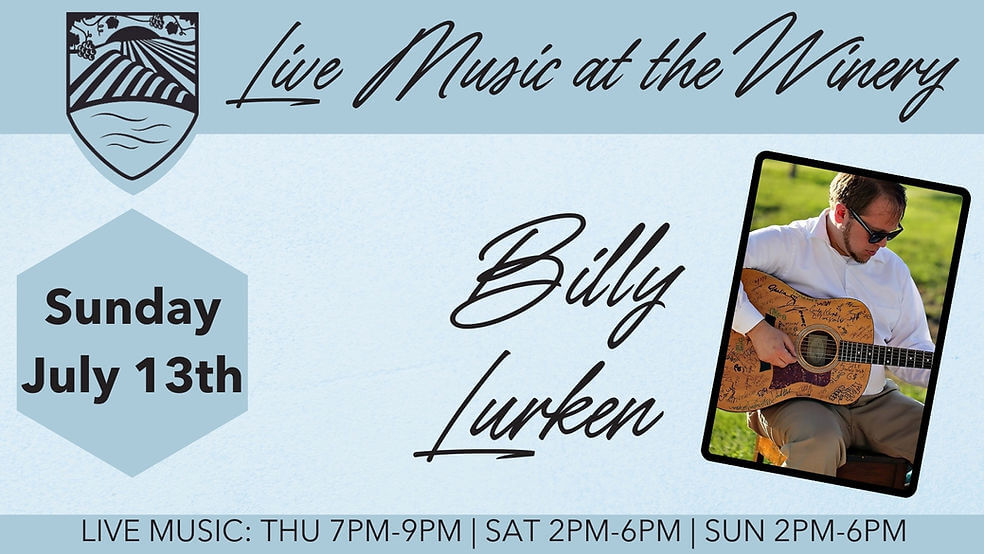 Live Music at the Winery: Billy Lurken 8 1a7b04 2cc19c77f51742ee8c00d33994e8600cmv2