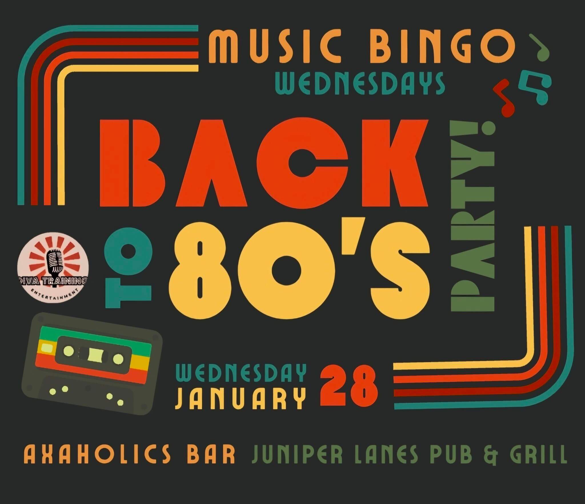 80’s party Music Bingo